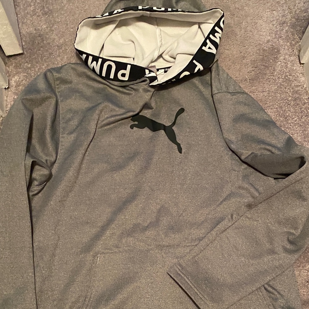 Puma Gray Hoodie with Black Accents